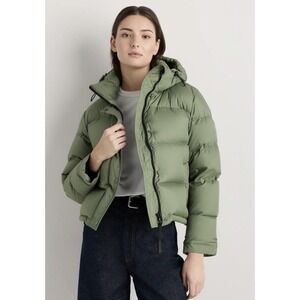 Quince Responsible Goose Down Cropped Puffer Jacket Sea Spray Green- XS - NEW!